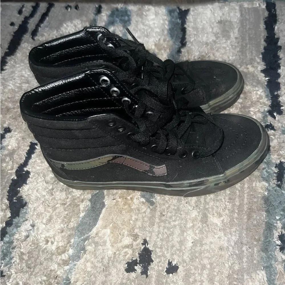 Vans Black High-Top Sneakers with Camo Accent